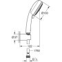 GROHE Ensemble de douche 3 jets avec support mural Vitalio Comfort 100 C 57,99 €