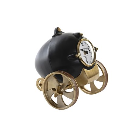 Horloge de table DKD Home Decor 20,5 x 20,5 x 21,5 cm Noir Doré Aluminiu 78,99 €