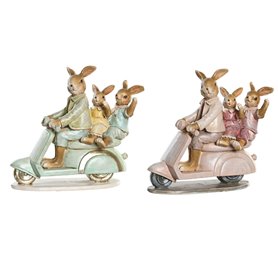 Figurine Décorative DKD Home Decor 17 x 7 x 15,5 cm Rose Lapin Vert (2 U 62,99 €