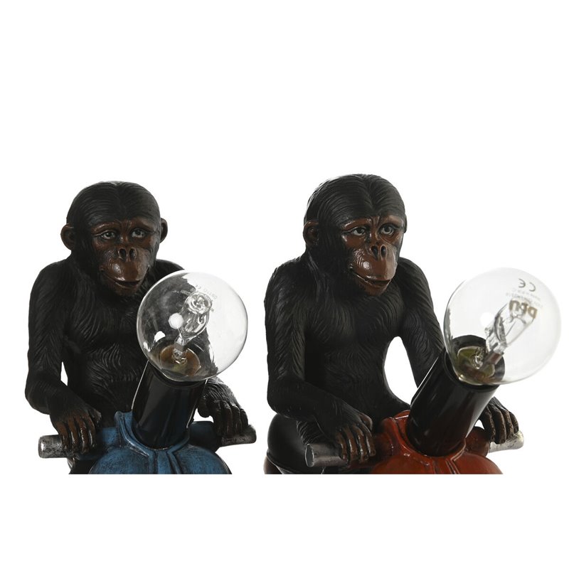 Image secondaire de Lampe de bureau DKD Home Decor 24,5 x 10 x 23,5 cm Rouge Bleu Résine 220 V 40 W (2 Unités)