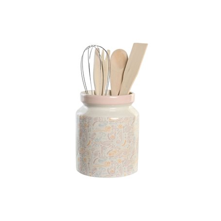 Pot pour ustensiles de cuisine DKD Home Decor Rose Métal Blanc Dolomite  26,99 €