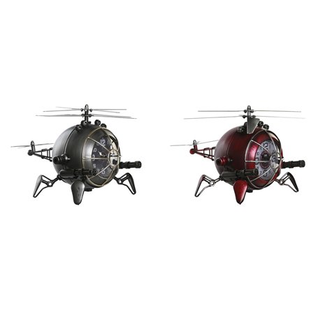 Horloge de table DKD Home Decor 23 x 33,5 x 22 cm Verre Rouge Argenté Fe 119,99 €