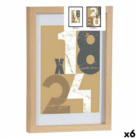 Cadre photo 24 x 2,5 x 32,5 cm Naturel verre Bois MDF (6 Unités) 59,99 €