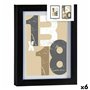 Cadre photo 18 x 23 x 2,5 cm Noir verre Bois MDF (6 Unités) 43,99 €
