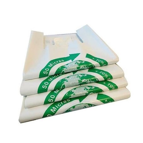 Sac à Achats Blanc Biodégradable 50 x 60 cm (100 Unités) 49,99 €