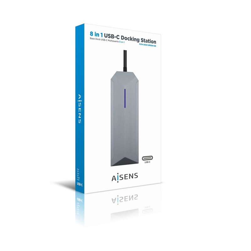 Image secondaire de Aisens ASUC-8P004-GR station d'accueil Avec fil USB 3.2 Gen 1 (3.1 Gen 1) Type-C Gris