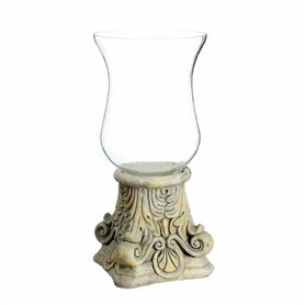 Bougeoir 19,5 x 19,5 x 42 cm Verre Ciment Crème 171,99 €