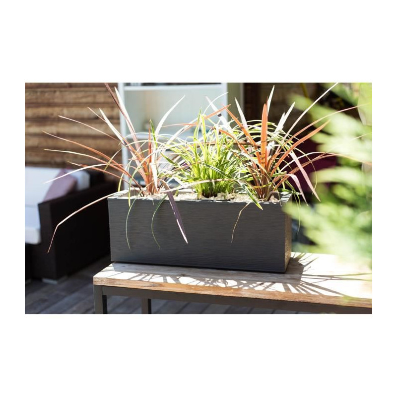 Image secondaire de Cache-Pot EDA Graphit Up Rectangulaire Anthracite Gris foncé 59 x 19,5 x 22,8 cm