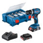 Perceuse a percussion Bosch professional GSB 18V-45 +2 batteries 2.0Ah + 259,99 €