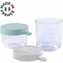 Béaba Portion Set 2 Pots de Conservation en Verre Airy Green 150ml + Lig