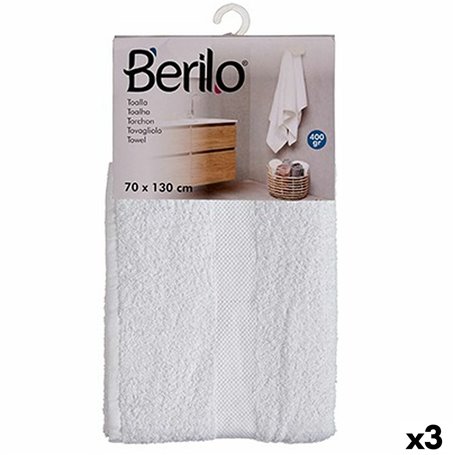 Serviette de toilette Blanc 70 x 130 cm (3 Unités)