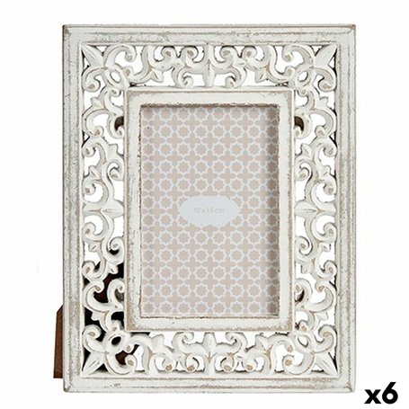 Cadre photo Blanc Bois MDF 19,6 x 24,5 x 1 cm (6 Unités)