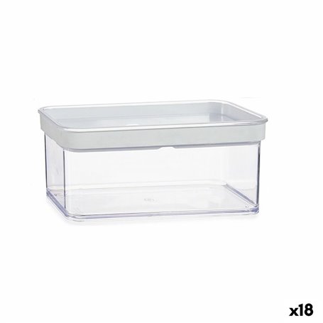 Bocal Transparent Silicone polystyrène ABS 1,1 L 10,5 x 9 x 21 cm (18 Un