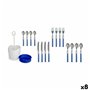 Ensemble de Couverts Bleu Acier inoxydable (8 Unités)
