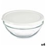 Panier-repas rond avec couvercle Chefs Blanc 1,7 L 21 x 9 x 21 cm (4 Uni