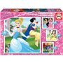 Set de 4 Puzzles   Princesses Disney Magical         16 x 16 cm  