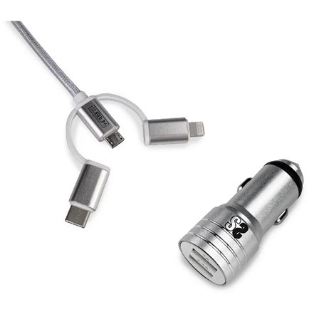 Chargeur de Voiture USB Universel + Câble USB C Subblim Cargador Coche 2