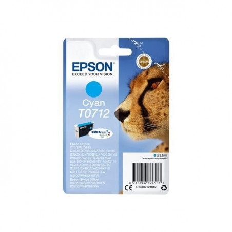  EPSON  Cartouche  T0712 Gu pard  Cyan Isleden Martinique