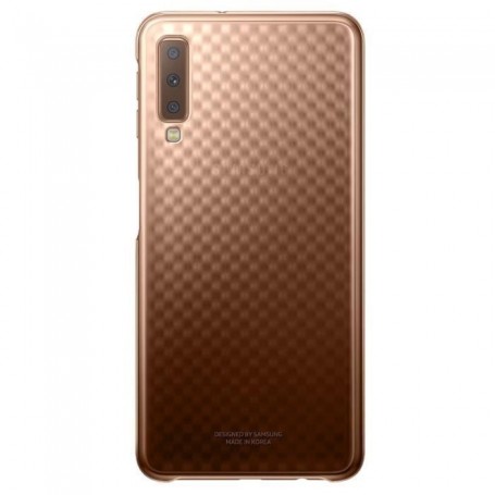 Samsung Coque rigide A7 - Dorée et transparente