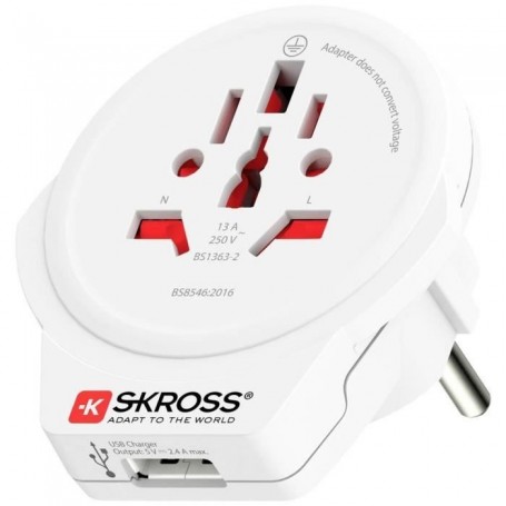 Adaptateur pour Prises Skross 1.500266 Blanc