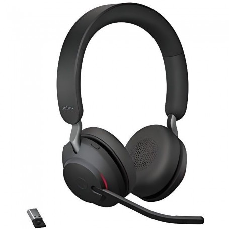 Jabra Evolve2 65, UC Stereo Casque Sans fil Arceau Bureau/Centre d'appels USB Type-A Bluetooth Noir