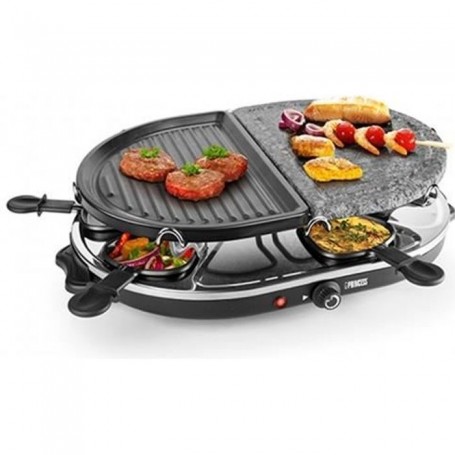 Princess 162710 Raclette - Gril et Pierre à cuire Party 8 ovale