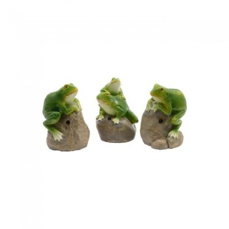 Figurine Décorative Decoris avec son 8 x 7,4 x 11,5 cm Vert Grenouille