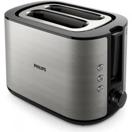 Philips Viva Collection HD2650/90 Grille-pain 2 tranches, fente large, métal