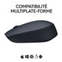 LOGITECH - Souris Sans Fil Ambidextre M170 - Gris
