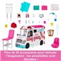 Barbie - Coffret Véhicule Médical avec ambulance et clinique - Poupée