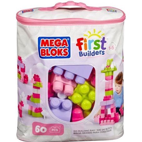 Mega Bloks - Sac Rose 60 blocs - First Builders  - Jouet de constructi