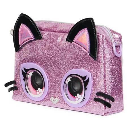 PURSE PETS - Sac-pochette Chaton - Rose pailleté - Fonction lumineuse