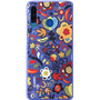 Coque semi-rigide bleue florale Huawei pour P30 Lite
