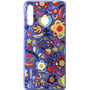 Coque semi-rigide bleue florale Huawei pour P30 Lite