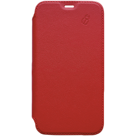 Folio en Cuir Rouge avec dos transparent pour Apple iPhone 11 Pro Beet