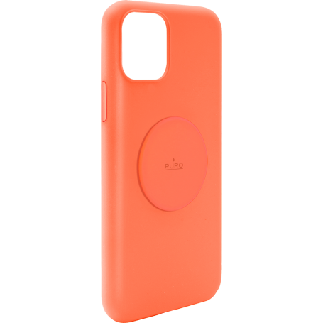 Coque Silicone Icon aimantée Orange Fluo pour iPhone 11 Puro