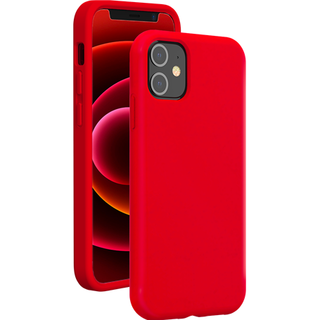 Coque Silicone SoftTouch Rouge pour iPhone 12 mini Bigben