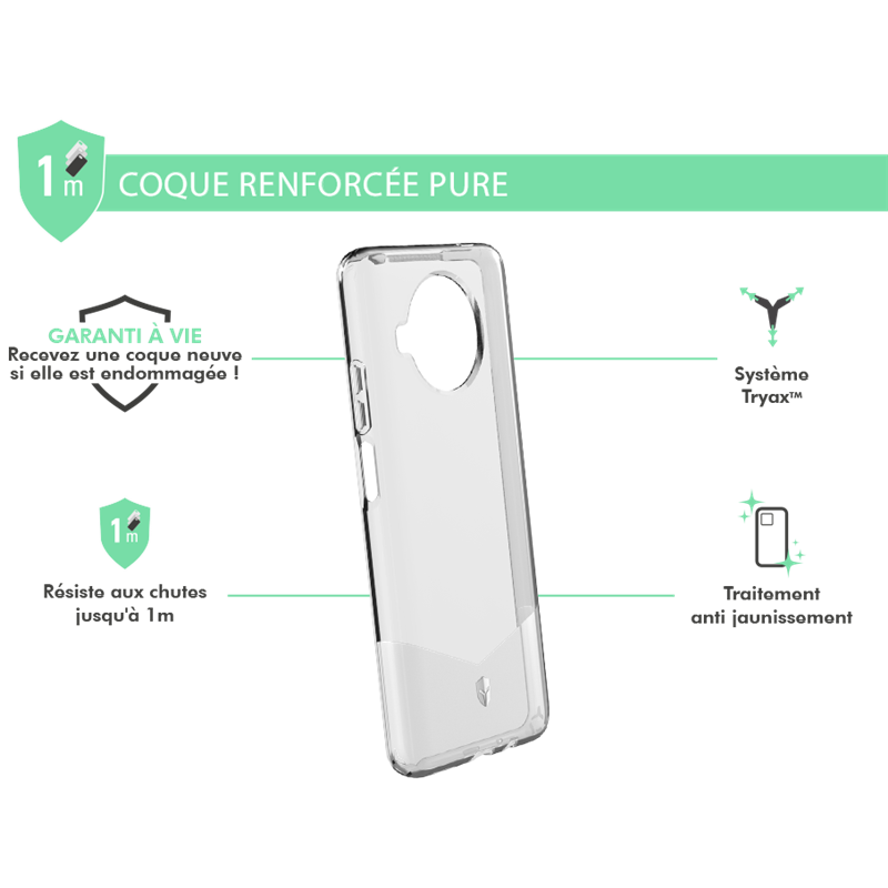 Image secondaire de Coque Renforcée Xiaomi Mi 10T Lite PURE Transparente - Garantie à vie