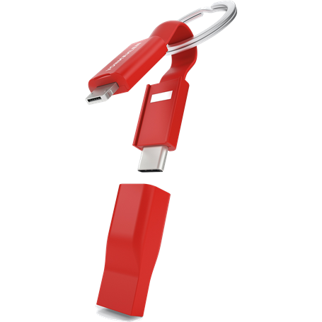 Câble porte-clés 5 en 1 High Five® Rouge Allroundo®