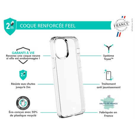 Coque Renforcée Xiaomi Mi 11i AIR Transparente - Garantie à vie Force 