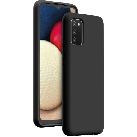 Coque Silicone SoftTouch Noire pour Samsung G A03s Bigben