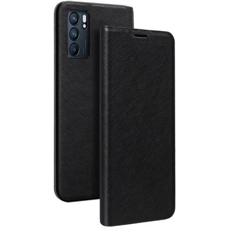 Etui Folio Oppo Reno 6 Noir - Porte-carte intégré Bigben