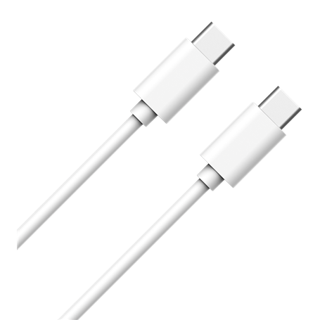 Câble USB C/USB C 2m 3A Blanc WOW