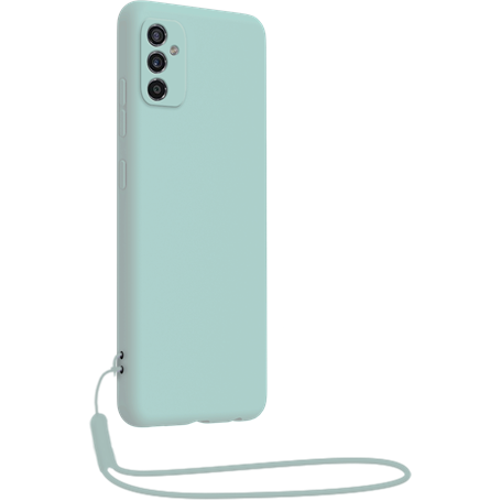 Coque Silicone + dragonne assortie Bleu ciel pour Samsung G M52 5G Big