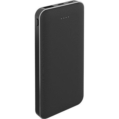 10000mAh Power Delivery 20W USB A+A+C Noir - 30% Plastique recyclé Big