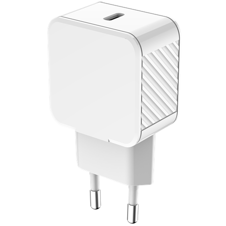 Chargeur maison 20W Power Delivery Blanc - 100% Plastique recyclé Bigb