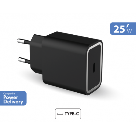 Chargeur maison USB C 25W Power Delivery Noir - Garanti à vie Force Po