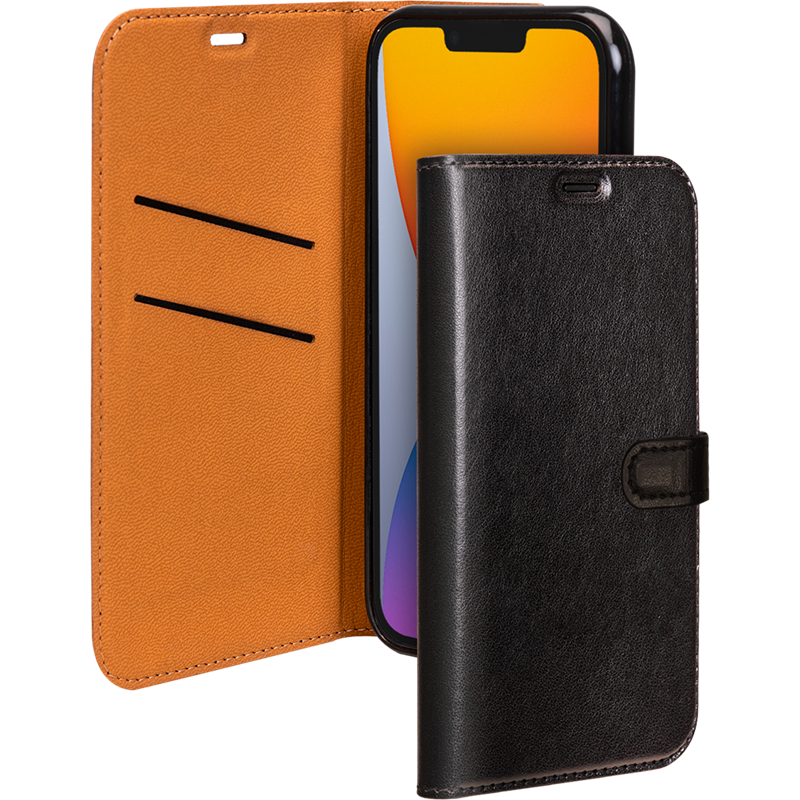 Etui Folio Wallet iPhone 14 Plus Noir - Fermeture avec languette aimant