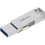 Clé OTG USB 3.2 256GB USB C & USB A Métal argent PNY