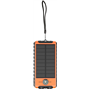 Powerbank Solaire 10000 mAh USB 2A+C Orange/Noir - Equipé d'une lampe